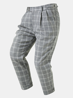 Pantalon à carreaux à taille réglable pour hommes