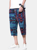 Pantalon à cordon coulissant décontracté à imprimé ethnique vintage pour homme