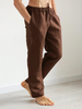 Pantalon à cordon de serrage décontracté uni 100% coton pour homme