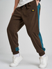 Pantalon à Cordon Lâche en Velours Côtelé Patchwork Contrasté pour Homme