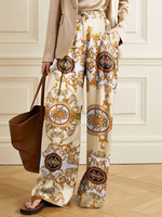 Pantalon à motif tribal avec poche et bouton zippé au sol Longueur