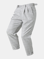 Pantalon à plis réglables à imprimé vichy pour hommes