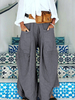 Pantalon à poches larges pour femmes,  taille élastique,  couleur pure