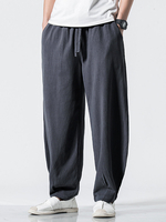 Pantalon 100% coton à cordon de couleur unie pour hommes