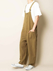 Pantalon 100% coton à poches multiples droites à jambe large et coupe ample