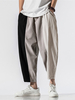 Pantalon 100% coton à taille élastique solide pour hommes