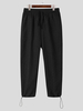 Pantalon ample à grain bosselé de couleur unie pour hommes