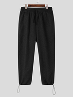 Pantalon ample à grain bosselé de couleur unie pour hommes