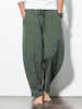Pantalon ample à jambe large pour homme,  couleur unie,  pantalon sarouel décontracté en coton respirant