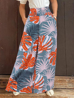 Pantalon ample 100% polyester à taille élastique pour femme