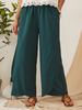 Pantalon ample décontracté à taille élastique avec poche large pour les femmes