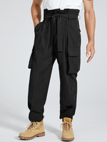 Pantalon cargo à lacets irréguliers pour hommes