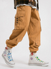 Pantalon cargo à revers avec cordon de serrage 100% coton pour homme