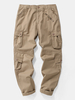 Pantalon cargo décontracté à poches multiples 100% coton pour homme