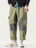 Pantalon cargo décontracté en coton à fermeture éclair pour hommes avec poche