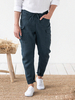 Pantalon cargo décontracté en coton et lin pour homme