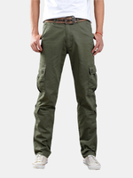 Pantalon cargo décontracté pour hommes,  couleur unie,  poches multiples,  pantalons dextérieur pour sports