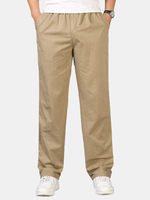 Pantalon cargo en coton à taille élastique pour homme avec poche
