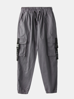 Pantalon cargo élastique à la cheville en coton pour homme avec poche à boucle