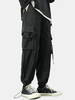 Pantalon cargo pour homme avec cordon de serrage taille élastique couleur unie taille moyenne