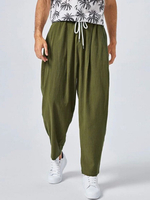 Pantalon décontracté à taille élastique avec cordon de serrage pour hommes