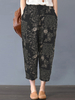 Pantalon décontracté à taille élastique avec poche imprimée