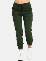 Pantalon décontracté à taille élastique avec poches latérales pour femmes