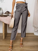 Pantalon décontracté de couleur unie taille haute bandage conception sarouel pantalon lâche