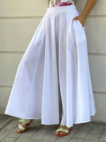 Pantalon décontracté de loisirs de vacances avec poches latérales solides pour femmes