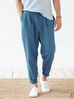 Pantalon décontracté de mouche de tirette de couleur unie 100% coton pour hommes avec poche