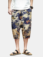 Pantalon décontracté de style ethnique avec cordon de serrage pour hommes avec poche