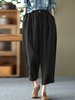 Pantalon décontracté en coton à poche en coton uni pour loisirs