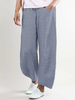 Pantalon décontracté en coton de couleur unie pour femmes