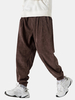 Pantalon décontracté en velours côtelé avec poche pour homme