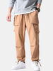 Pantalon décontracté noir pour homme avec cordon de serrage et taille élastique