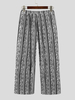 Pantalon décontracté plissé à jambes larges pour hommes