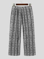 Pantalon décontracté plissé à jambes larges pour hommes