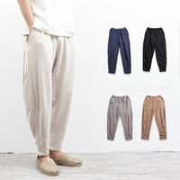 Pantalon décontracté pour homme en lin coton neuf