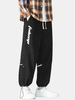 Pantalon décontracté taille moyenne en velours côtelé pour homme avec poche