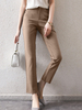 Pantalon décontracté uni à fermeture éclair sur le devant pour femme