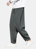 Pantalon de cordon de serrage"idien ample de couleur unie pour hommes avec poche