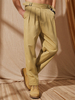 Pantalon de couleur unie pour hommes avec boucle de ceinture conçue à la cheville Longueur