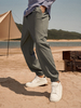 Pantalon de couleur unie pour hommes avec bretelles magiques et taille élastique Longueur