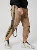 Pantalon de jambe de taille élastique de ruban de lettre pour homme avec poche à rabat