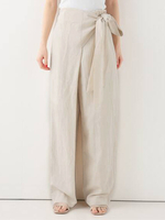 Pantalon de jambe large décontracté"idien pour femmes avec poche à glissière latérale solide