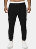 Pantalon de jogging à cordon de serrage en coton de couleur unie pour homme
