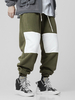 Pantalon de jogging à cordon de serrage en molleton de couleur contrastante pour homme