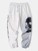 Pantalon de jogging avec poche à cordon de serrage imprimé Street Head pour hommes