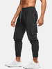 Pantalon de jogging cargo avec cordon de serrage réfléchissant de couleur unie pour homme