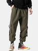 Pantalon de jogging cargo en coton avec cordon de serrage à revers pour homme